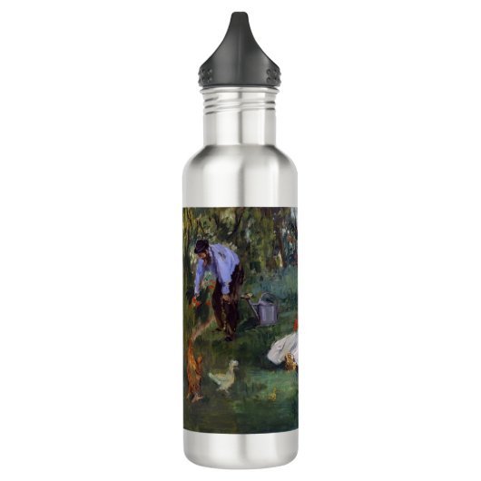 Edouard Manet - Die Familie Monet im Garten Edelstahlflasche (Links)