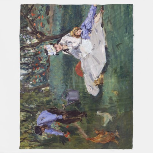 Edouard Manet - Die Familie Monet im Garten Fleecedecke (Vorderseite)