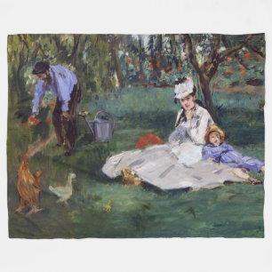 Edouard Manet - Die Familie Monet im Garten Fleecedecke