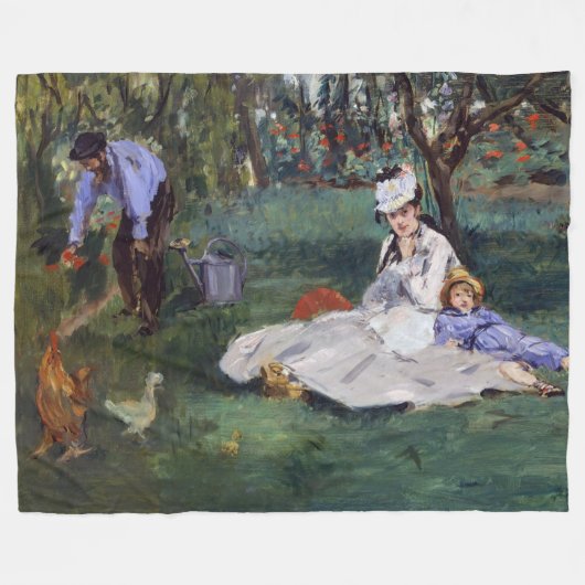Edouard Manet - Die Familie Monet im Garten Fleecedecke (Vorderseite (Horizontal))
