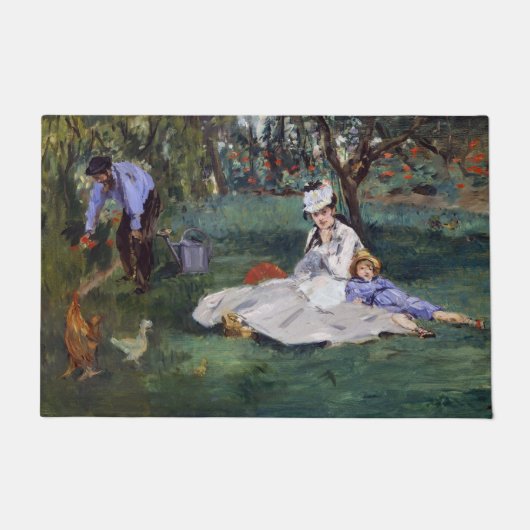 Edouard Manet - Die Familie Monet im Garten Fußmatte (Vorderseite)