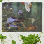 Edouard Manet - Die Familie Monet im Garten Geschirrtuch (Gefaltet)
