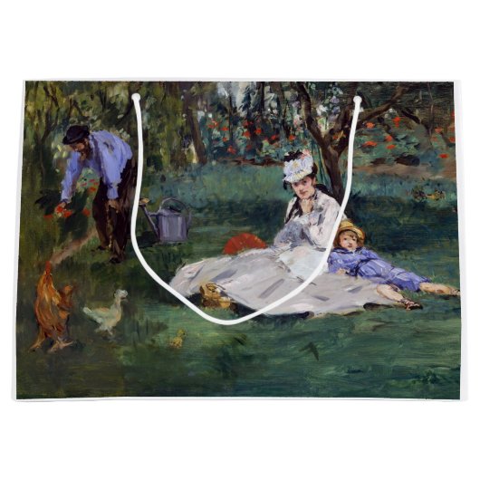 Edouard Manet - Die Familie Monet im Garten Große Geschenktüte (Vorderseite)