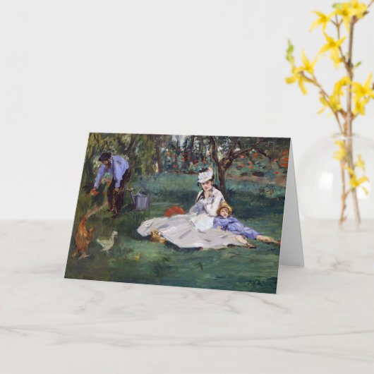 Edouard Manet - Die Familie Monet im Garten Karte (Gelbe Blume)