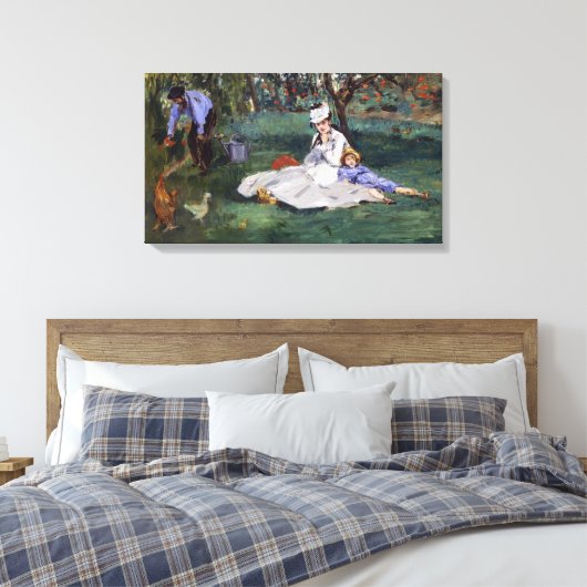 Edouard Manet - Die Familie Monet im Garten Leinwanddruck (Insitu (Schlafzimmer))