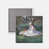 Edouard Manet - Die Familie Monet im Garten Magnet (Vorderseite/Rückseite)