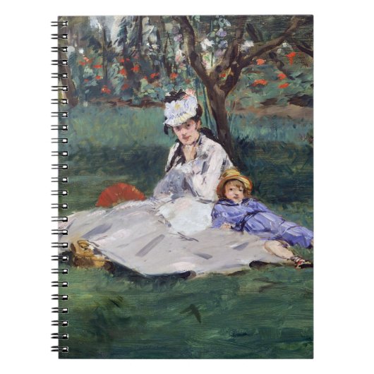 Edouard Manet - Die Familie Monet im Garten Notizblock (Vorderseite)