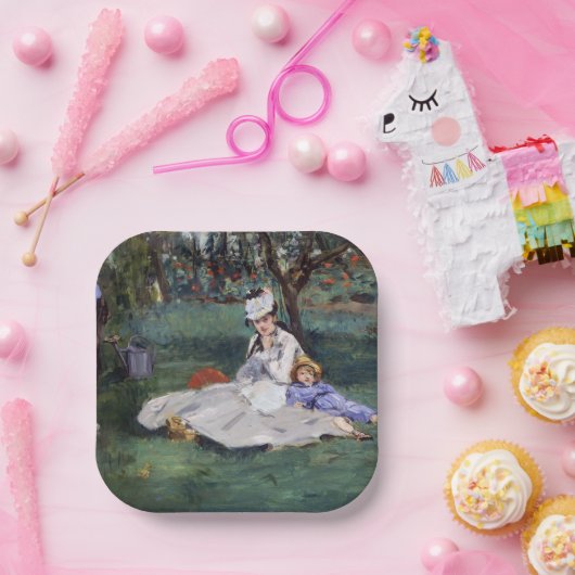 Edouard Manet - Die Familie Monet im Garten Pappteller (Party)