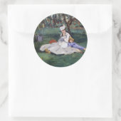 Edouard Manet - Die Familie Monet im Garten Runder Aufkleber (Tasche)