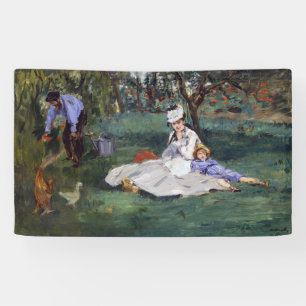 Edouard Manet - Die Familie Monet in ihrem Garten Banner