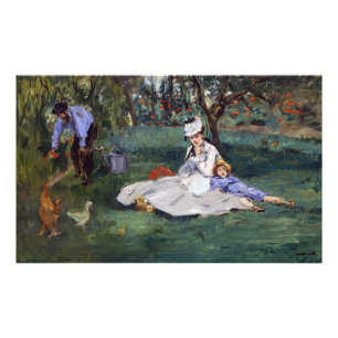 Edouard Manet - Die Familie Monet in ihrem Garten Fotodruck