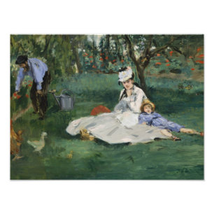 Edouard Manet - Die Familie Monet in ihrem Garten Fotodruck