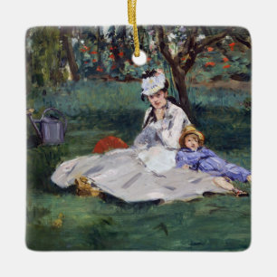 Edouard Manet - Die Familie Monet in ihrem Garten Keramikornament