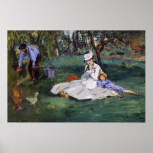 Edouard Manet - Die Familie Monet in ihrem Garten Poster