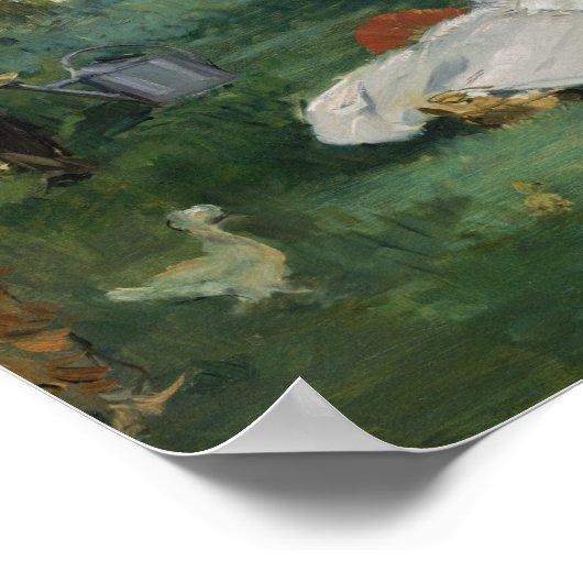 Edouard Manet - Die Familie Monet in ihrem Garten Poster (Ecke)