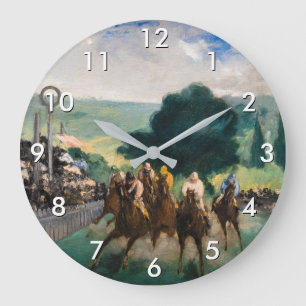 Edouard Manet - Die Pferderennen in Longchamp Große Wanduhr
