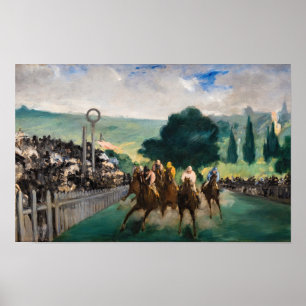 Edouard Manet - Die Pferderennen in Longchamp Poster