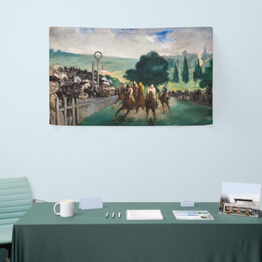 Edouard Manet - Die Rennen in Longchamp Banner (Messeveranstaltung)