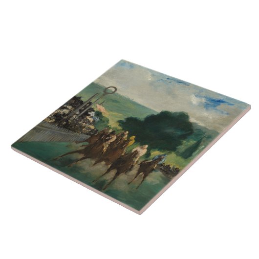 Edouard Manet - Die Rennen in Longchamp Fliese (Seite)