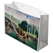 Edouard Manet - Die Rennen in Longchamp Große Geschenktüte (Rückseite Schrägansicht)