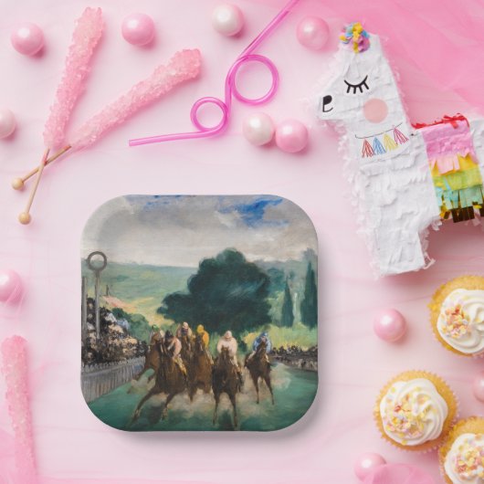 Edouard Manet - Die Rennen in Longchamp Pappteller (Party)