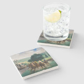 Edouard Manet - Die Rennen in Longchamp Steinuntersetzer (Seitenansicht)