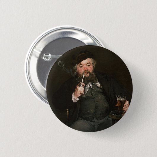 Edouard Manet - Ein gutes Glas Bier / Le bon bock Button (Vorne & Hinten)