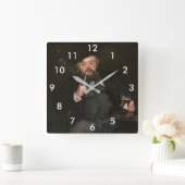 Edouard Manet - Ein gutes Glas Bier / Le bon bock Quadratische Wanduhr (Zuhause)