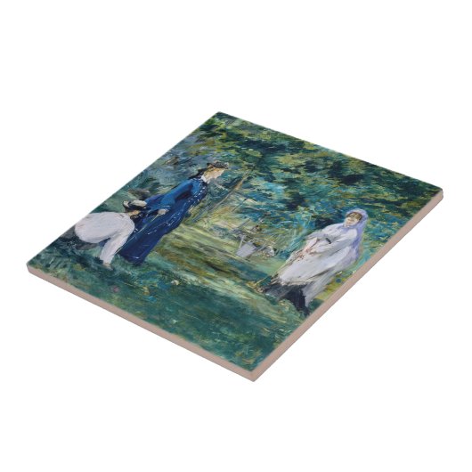 Edouard Manet - Ein Spiel des Krokets Fliese (Seite)