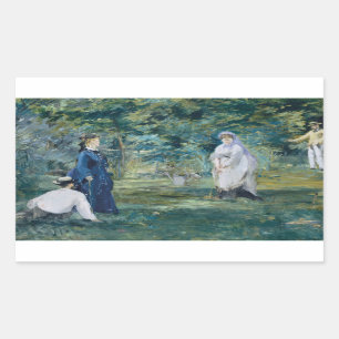 Edouard Manet - Ein Spiel des Krokets Rechteckiger Aufkleber