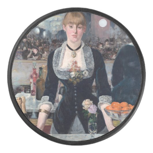 Edouard Manet - Eine Bar in den Folies-Bergere Eishockey Puck (Vorderseite)