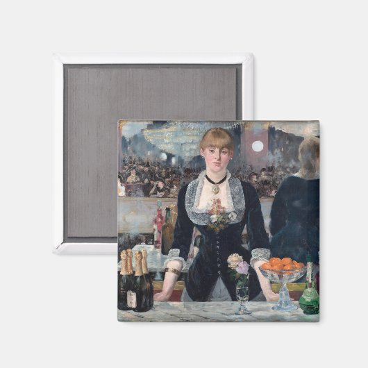 Edouard Manet - Eine Bar in den Folies-Bergere Magnet (Vorderseite/Rückseite)