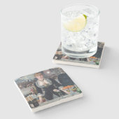 Edouard Manet - Eine Bar in den Folies-Bergere Steinuntersetzer (Seitenansicht)