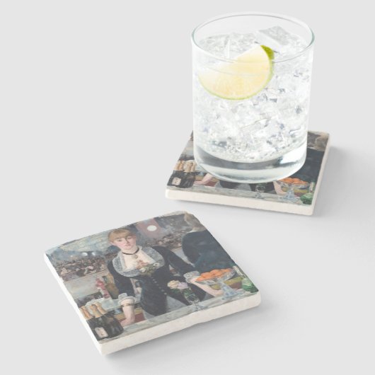 Edouard Manet - Eine Bar in den Folies-Bergere Steinuntersetzer (Seitenansicht)