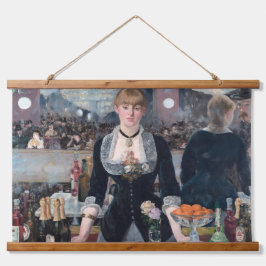 Edouard Manet - Eine Bar in den Folies-Bergere Wandteppich Mit Holzrahmen