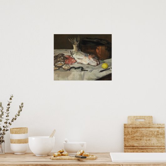 Edouard Manet - Fisch - Stillleben Poster (Küche)
