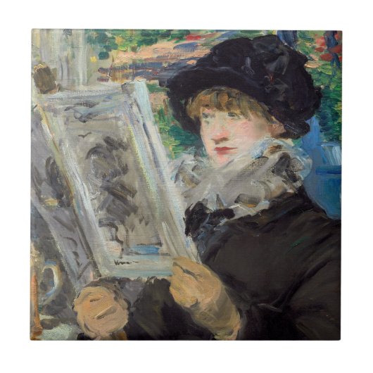 Edouard Manet - Frau lesend Fliese (Vorderseite)