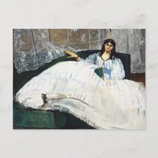 Edouard Manet - Frau mit einem Lüfter Postkarte (Vorderseite)
