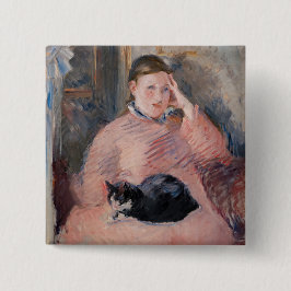Edouard Manet - Frau mit Katze Button