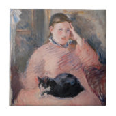 Edouard Manet - Frau mit Katze Fliese (Vorderseite)