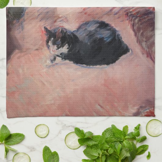 Edouard Manet - Frau mit Katze Geschirrtuch (Gefaltet)