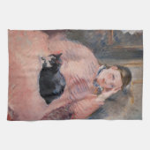 Edouard Manet - Frau mit Katze Geschirrtuch (Horizontal)