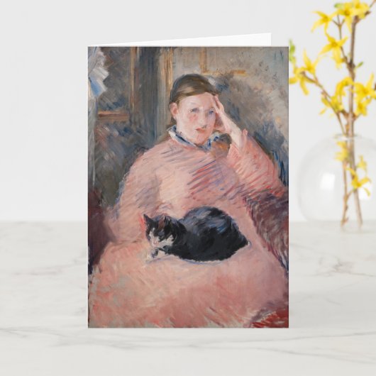 Edouard Manet - Frau mit Katze Karte (Gelbe Blume)