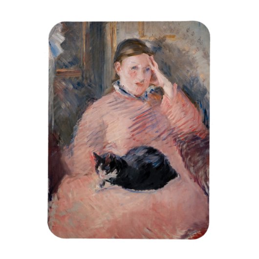 Edouard Manet - Frau mit Katze Magnet (Vertikal)