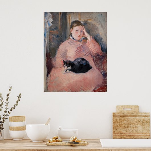 Edouard Manet - Frau mit Katze Poster (Küche)
