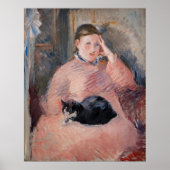 Edouard Manet - Frau mit Katze Poster (Vorne)