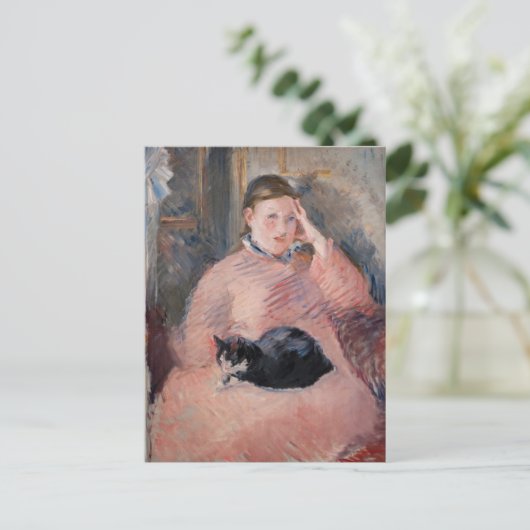 Edouard Manet - Frau mit Katze Postkarte (Stehend Vorderseite)
