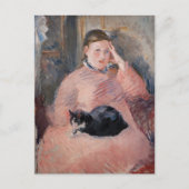 Edouard Manet - Frau mit Katze Postkarte (Vorderseite)