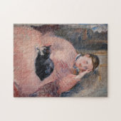 Edouard Manet - Frau mit Katze Puzzle (Horizontal)