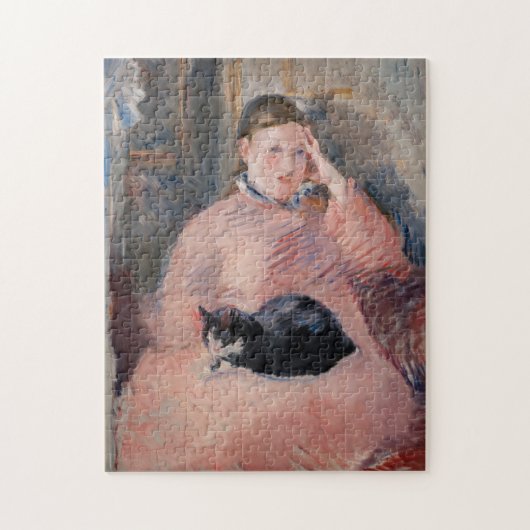 Edouard Manet - Frau mit Katze Puzzle (Vertikal)